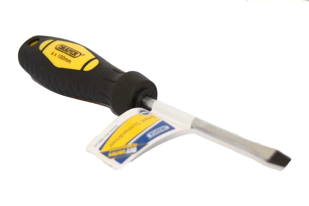 Draper DIY 100MM X 6mm Flat Headed slotted Screwdriver RRP 2.99 CLEARANCE XL 1.99